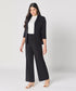 Curved Label Collared Classic Jacket- Black